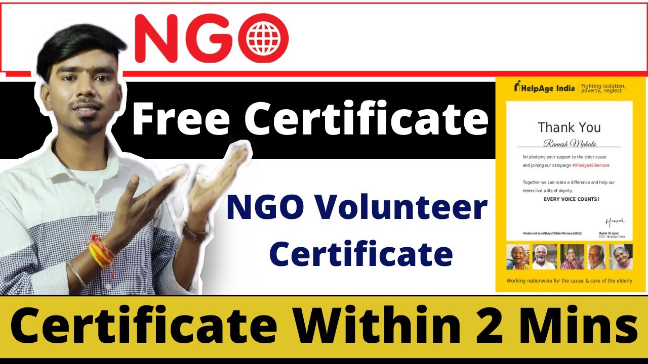 NGO Volunteer Certificate NGO Free Certificate NGO Certificate 