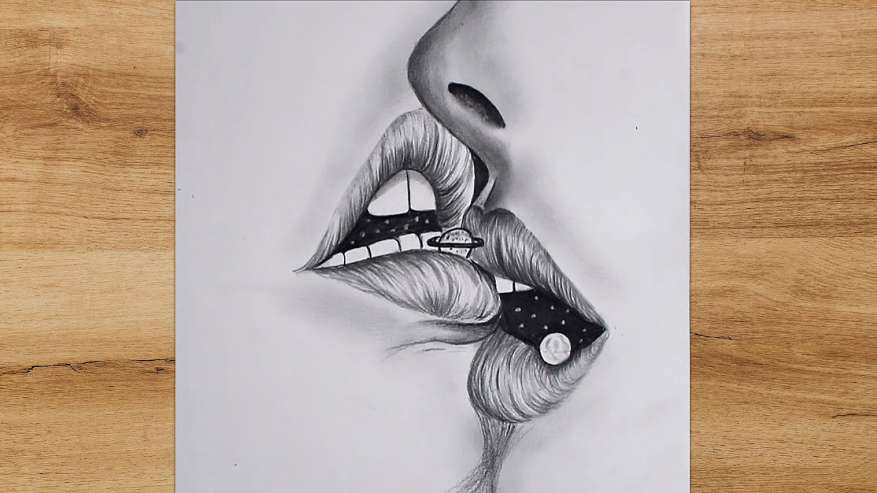 How To Draw Kissing Lips For Beginners Youtube