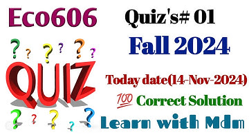Eco606 Quiz