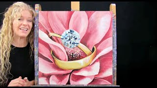 WEDDING RINGS-Learn How to Draw and Paint with Acrylics-Easy Beginner Acrylic Painting Tutorial