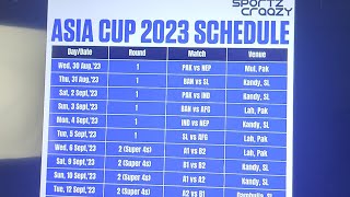 SportzCraazy Live : Asia Cup 2023 Schedule out. Breaking news