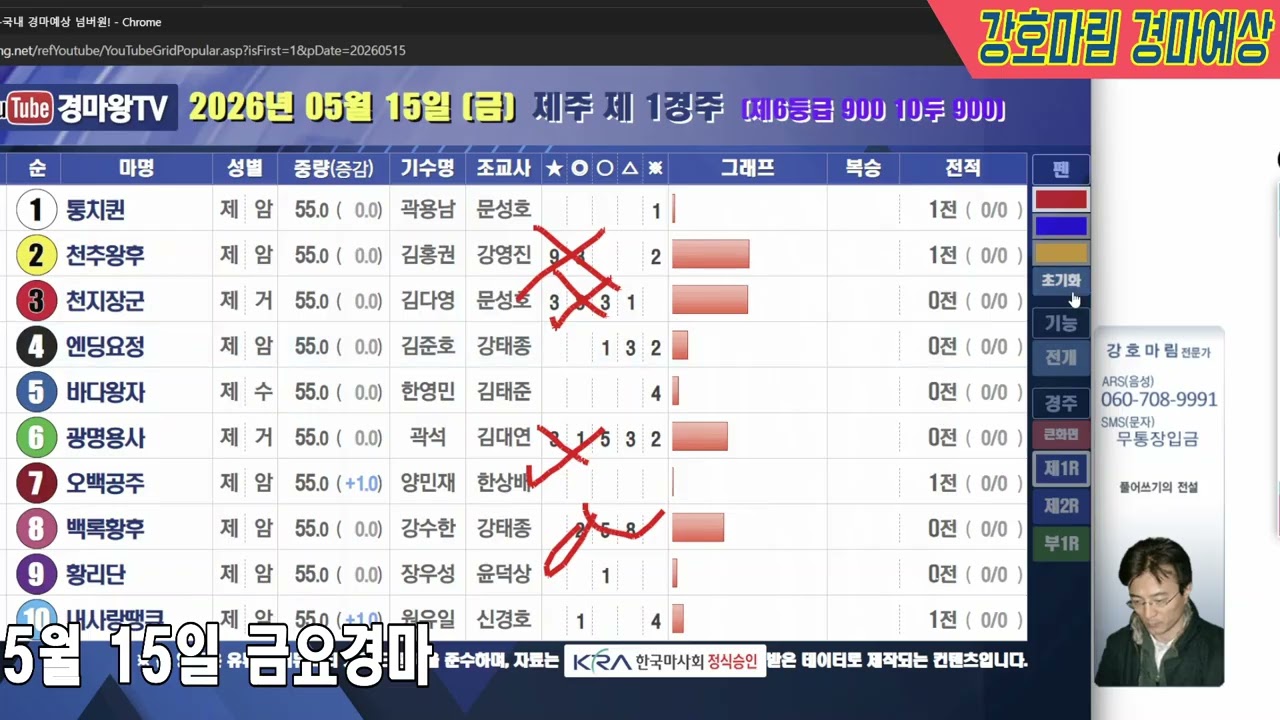 2026 년 5 월 15 일 금요경마예상