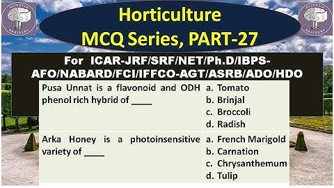 Horticulture MCQ (Part-27) for ICAR-JRF/SRF/NET/IBPS-AFO/NABARD/ADO/ADH/HDO Exams