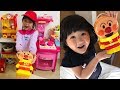 【ひなゆめちゃんコラボ】アンパンマンお弁当屋さんのおもちゃでお店屋さんごっこ Anpanman Lunch Box Toy