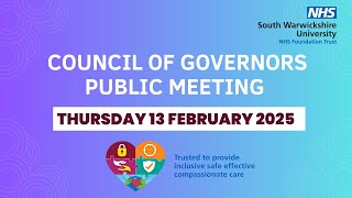 Public Council of Governors meeting 13 Feb 25 - Meeting Recording