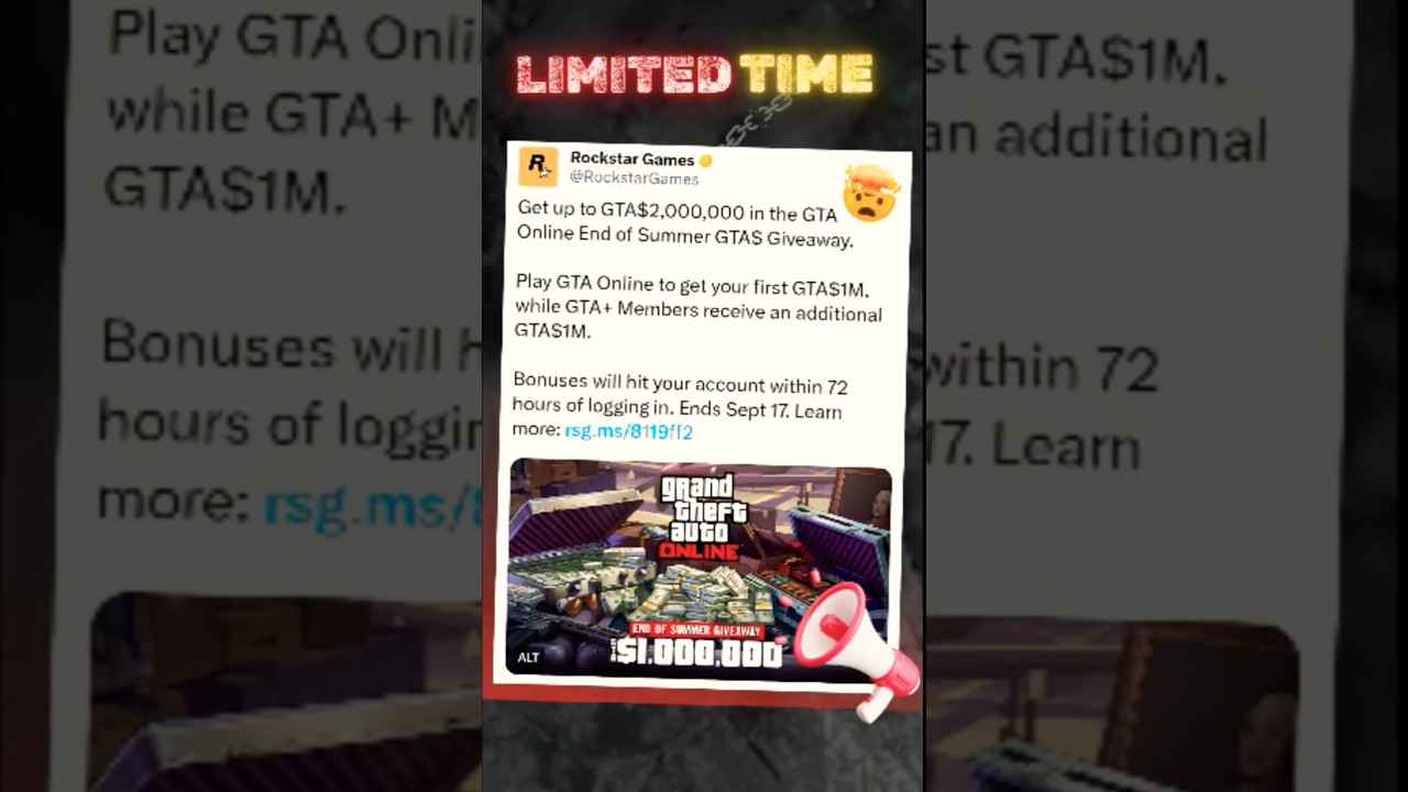 "GTA Online: Claim $2,000,000 FREE End of Summer Giveaway - Easy Guide!" 