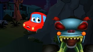 Little Red Car And The Haunted House Monster Truck | Scary Monster Truck