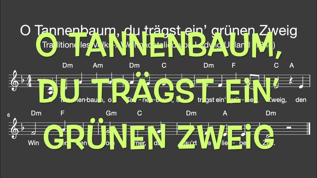 Lied O Tannenbaum, du trägst ein’ grünen Zweig (Weihnachten, Winter/ Melodie, Akkorde, Noten Lied O Tannenbaum, du trägst ein’ grünen Zweig (Weihnachten, Winter/ Melodie, Akkorde, Noten