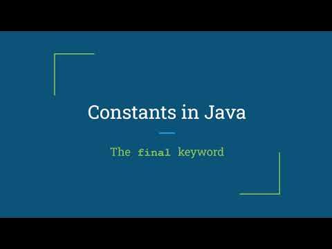 Constant Variables in Java - the 