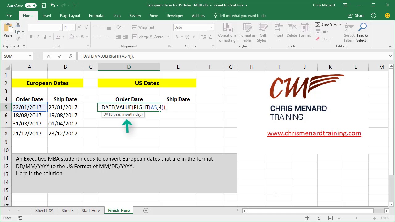 Convert European Dates to US Dates by Chris Menard