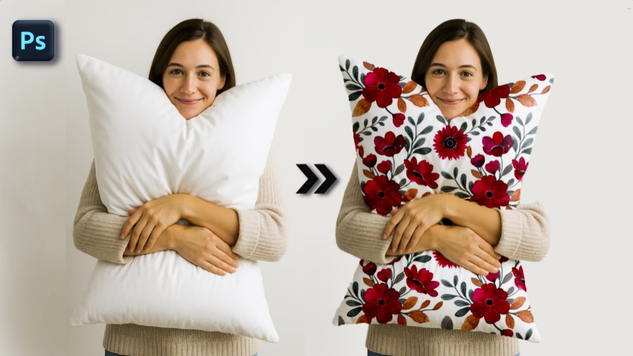Beautiful Pillow Mockup Design in Photoshop 💤✨ | Realistic Product Branding Tutorial