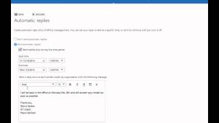 Auto Replies Office 365