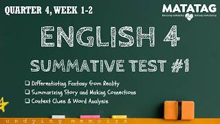 ENGLISH 4 MATATAG Quarter 4 Summative Test #1 WEEK 1-2
