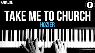 Hozier - Take Me To Church Karaoke SLOWER Acoustic Piano Instrumental Cover Lyrics