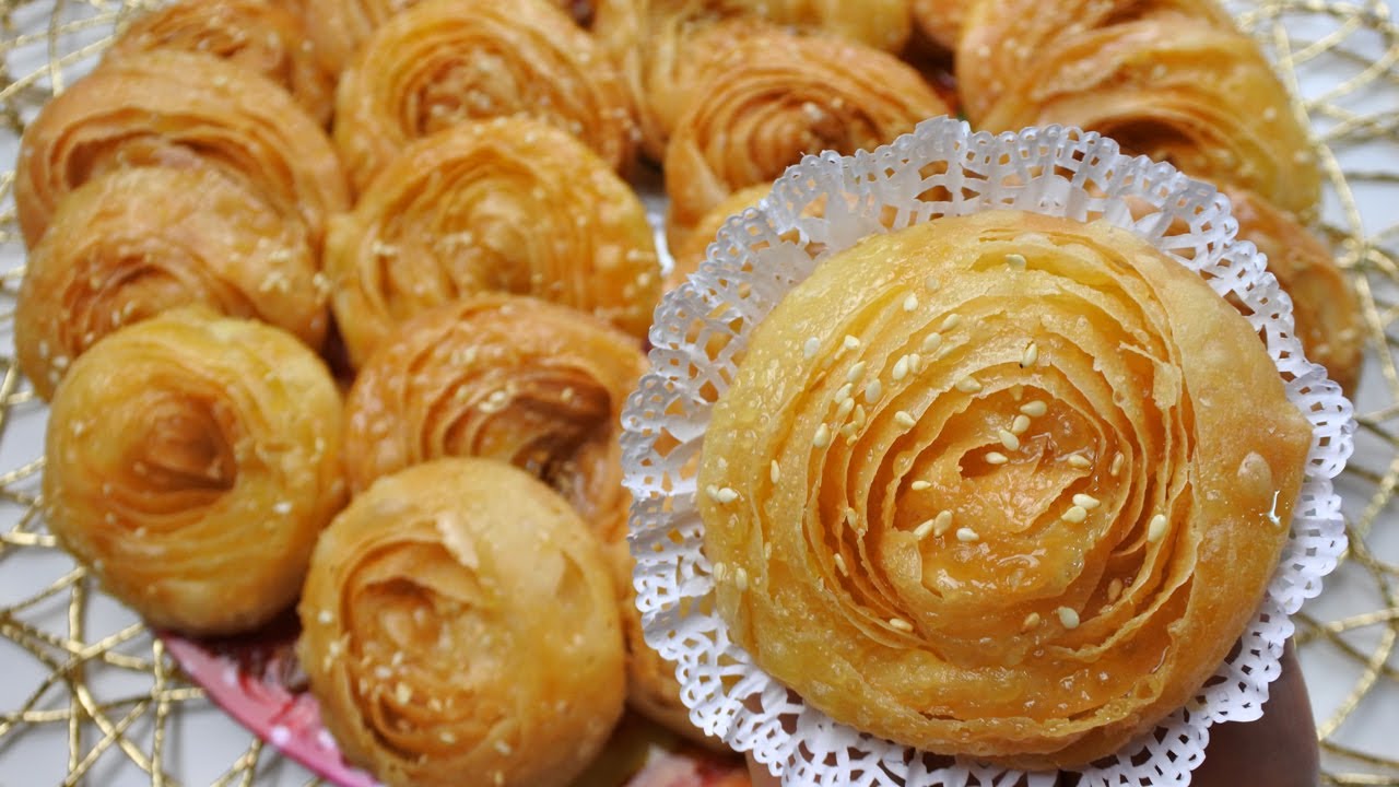 45 حبة قريوش/ مقرقشات غير بنص كأس زبدة ونص كأس ماء بدون الة التوريق مورق مقرمش خفيف معسلات رمضان