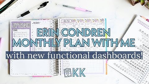 Erin Condren Functional Monthly Plan with Me SUPER LONG Simple, Minimal New Dashboard Pages + Habits