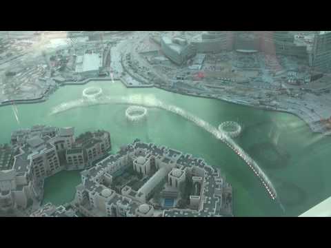 New Burj Dubai (Burj Khalifa) Lake Fountain HD-Video