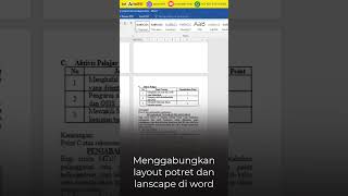 Menggabungkan layot potrait dan lanscape dalam 1 file word