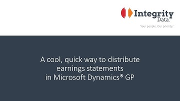 A cool quick way to distribute earnings statements for your employees from Microsoft Dynamics GP