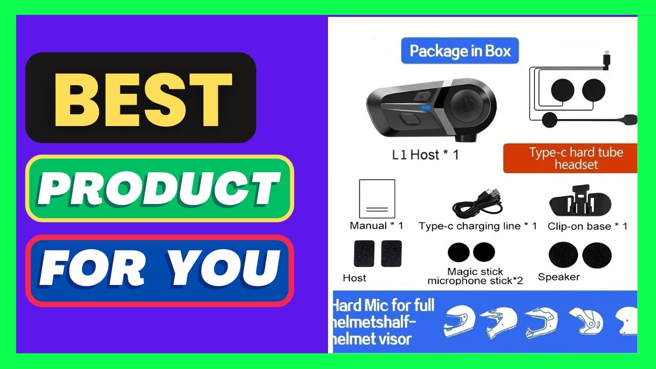 Bluetooth 5.3 Wireless Motorcycle Helmet Headset Hands-free