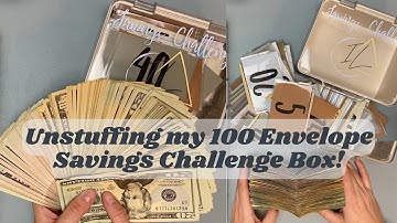 100 Envelope Savings Challenge Box Unstuffing || How Much Did I Save?! || ASMR Cash Counting