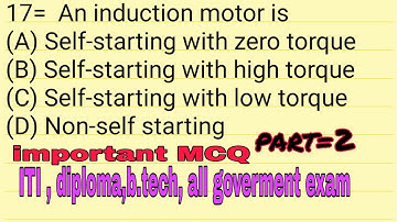Important MCQ of 3 phase induction motor (part -2)