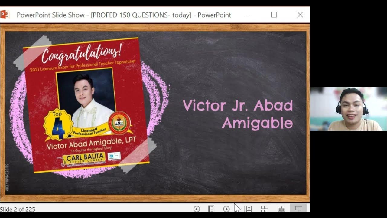 LET SEPT 2023 PROFED by Sir Victor Amigable, TOP 4. - YouTube