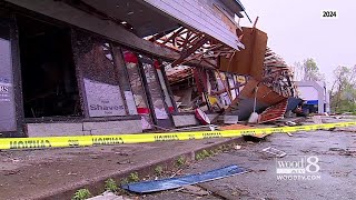 Portage business plaza reopens after being destroyed by 2024 tornado