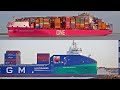 2 new container ships cma cgm mermaid and one recognition  4k shipspotting rotterdam april 2024