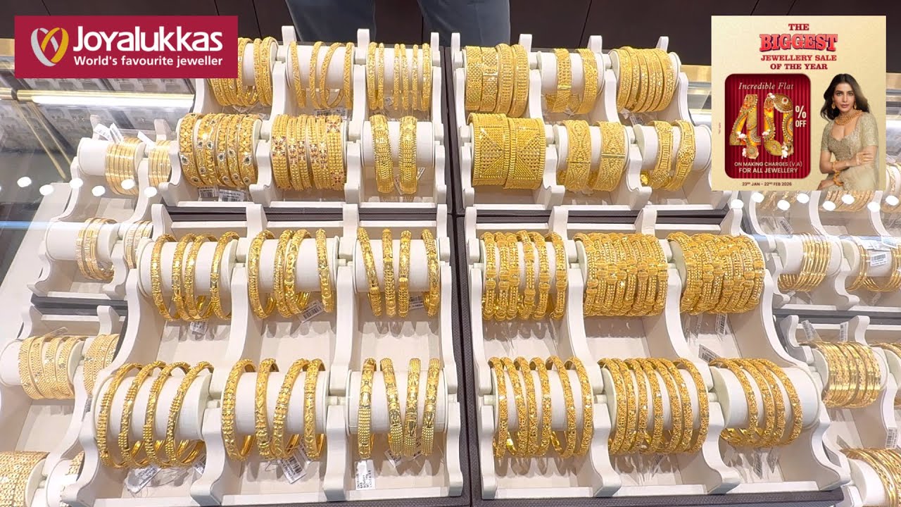 Joyalukkas Gold Bangle Collection|40% Making  Charges Offer|Function Wear Bangle Light Weight Bangle