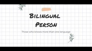 OBM310 - "Advantage of Being a Bilingual" (MontageVideo)