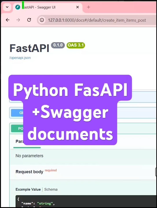 Build FastAPI REST API in Python + Swagger Documentation #shorts #short ...