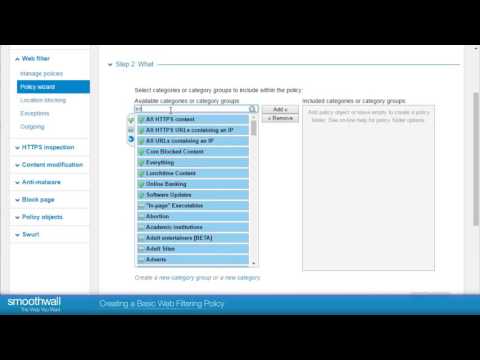 Creating a Basic Web Filtering Policy | Web Filtering | Smoothwall