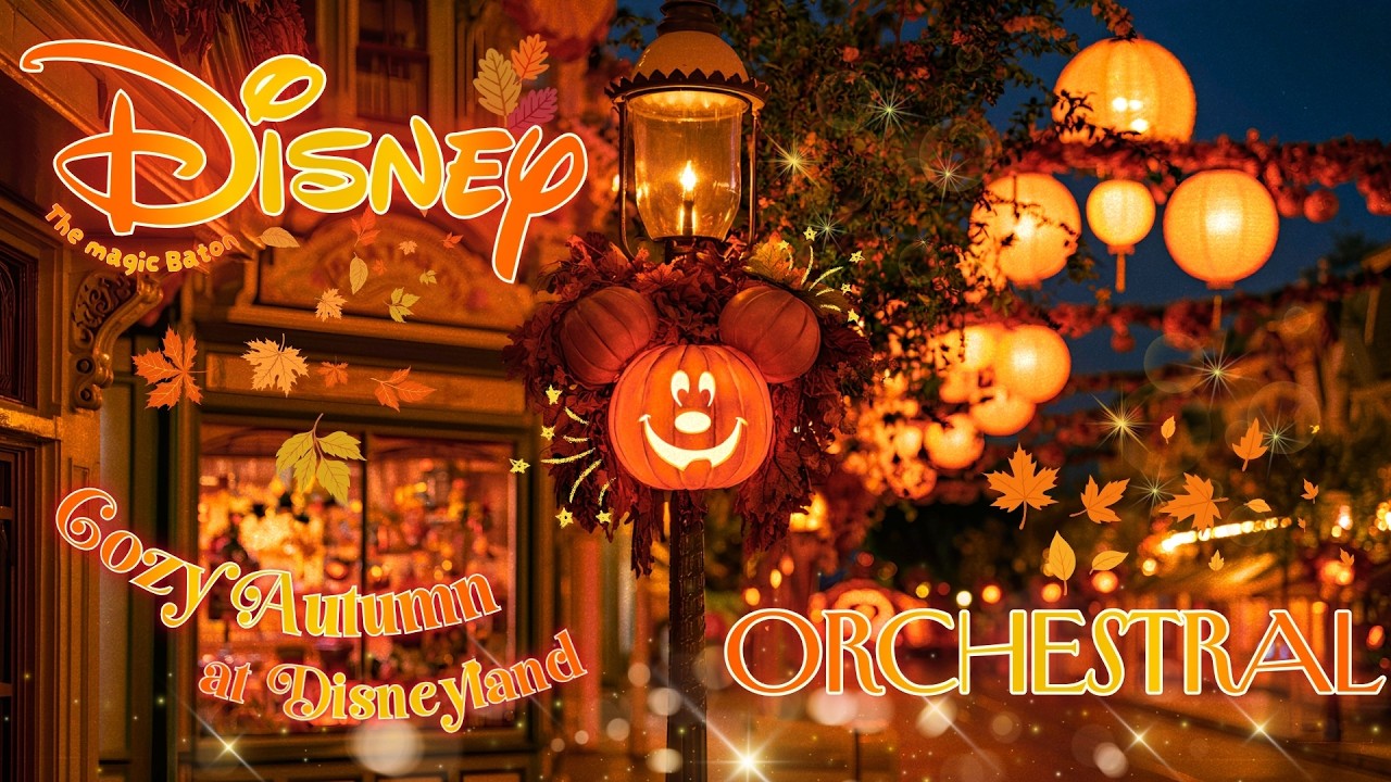 🍂 peaceful autumn night walk at disneyland 🎃 soothing disney