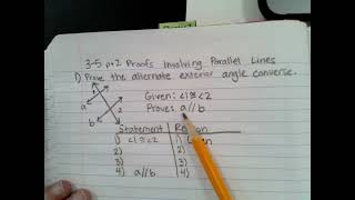 3-5 Part 2 Proofs involving Parallel Lines (10/30/25)