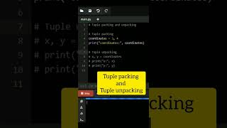 Tuple packing and Unpacking #python