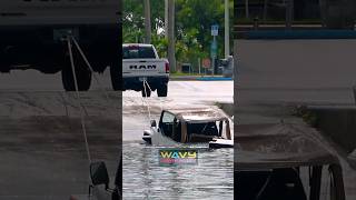 How does this happen? Jeep goes in at the Boat Ramp! Wavy Boats