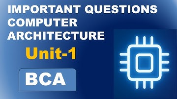 BCA Computer Architecture  Unit1 Important Questions | MDU BCA 1st Sem | YMCA bca Sem 1 |