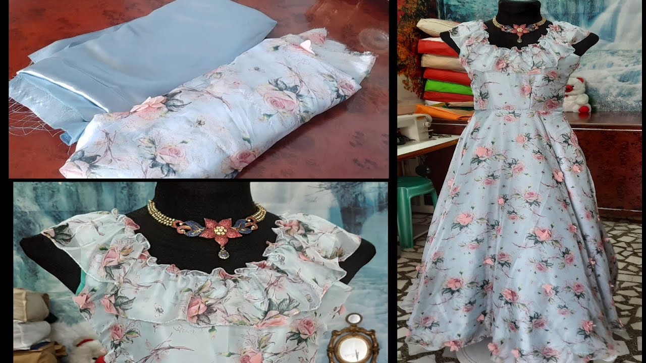 Double circle skirt/gown | Maxi dress cutting and stitching | Reva designers