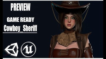 PREVIEW   GAME READY 3D Character Cowboy Sheriff Girl
