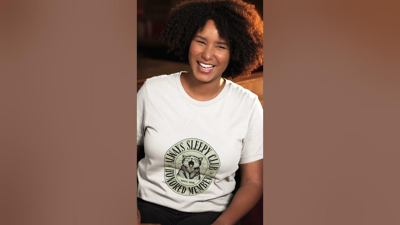 bella canvas t shirt video featuring a smiling woman in a sports bar  #fashion #art #streetstyle