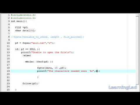 C Programming Language Video Tutorials for Beginners  45  fgets Function with Example