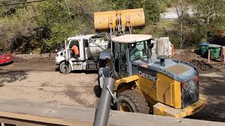 Mudslide - cleanup with front end loader