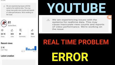 We are experiencing issues with the systems for realtime data | yt studio real time problem fix
