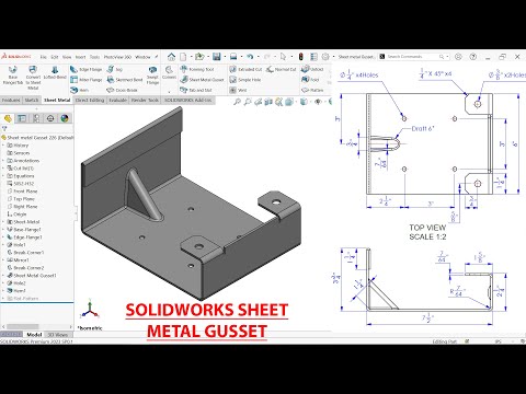 SolidWorks Sheet Metal Gusset-Exercise 226