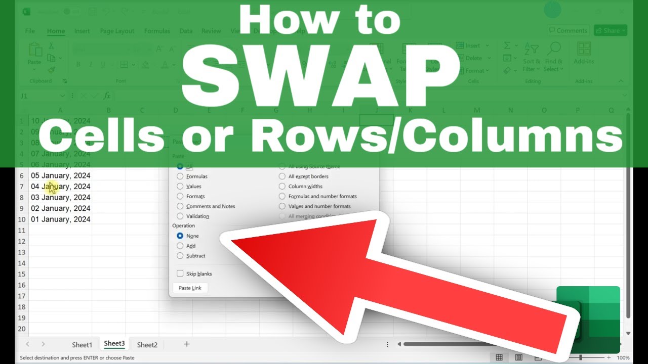How to SWAP Data in Cells or Rows & Columns in Excel (Transpose Data ...