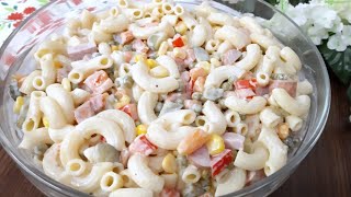 Pasta salad recipe in 10 minutes mac@roni salad #goldenpassiontv