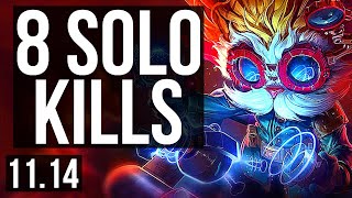 HEIMERDINGER vs TRYNDAMERE (TOP) | Rank 5 Heimer, 8 solo kills, 800+ games | NA Grandmaster | v11.14