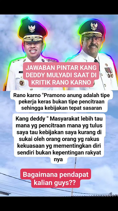 jawaban pjntar KDM saat di kritik rano karno #kangdedimulyadi