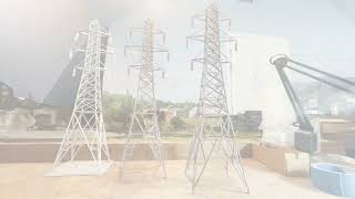 Layout Update #21 Power Part A #Oscalehigtensiontowers #modelrailroadhightension #modelsubstation